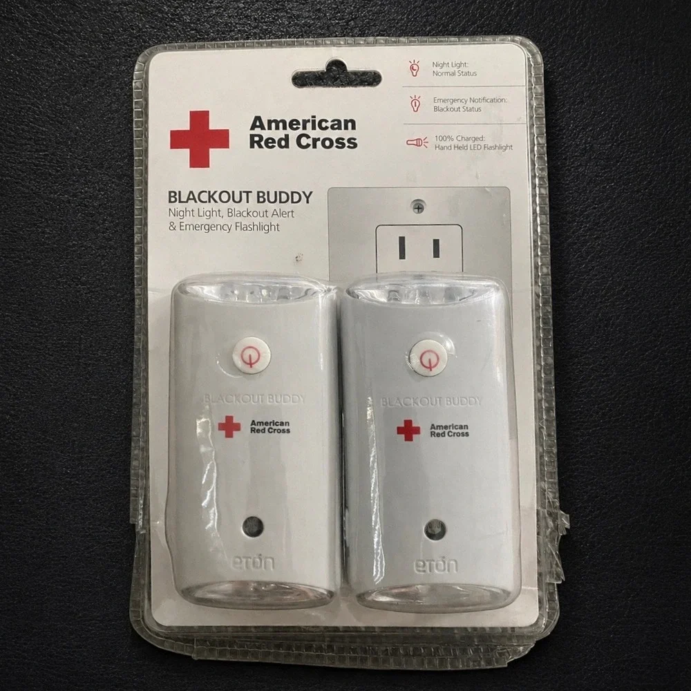Eton American Red Cross Blackout Buddy Emergency Flashlight Night Light 2-Pack